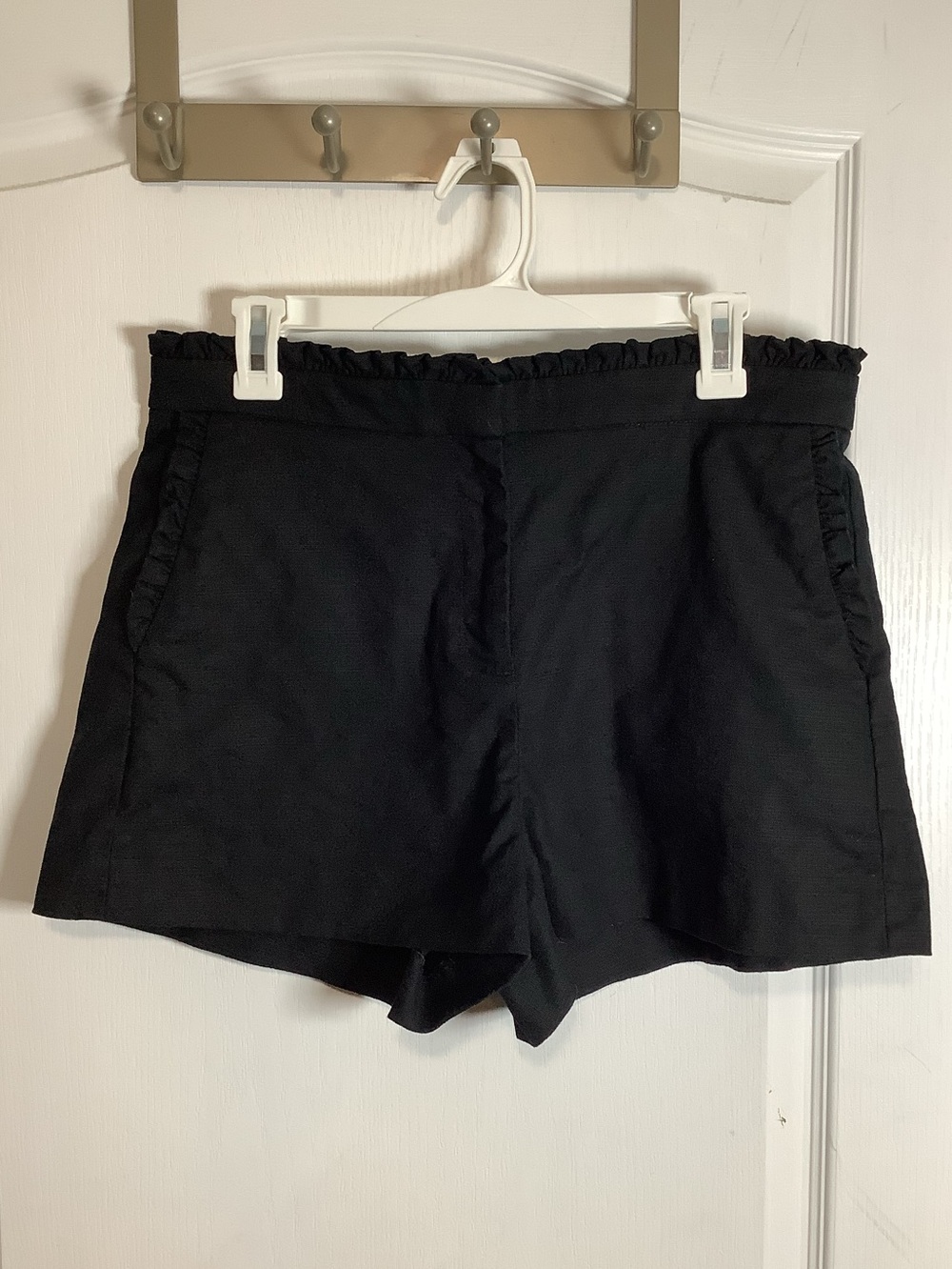 J Crew Black Women's Ruffle Trim Shorts